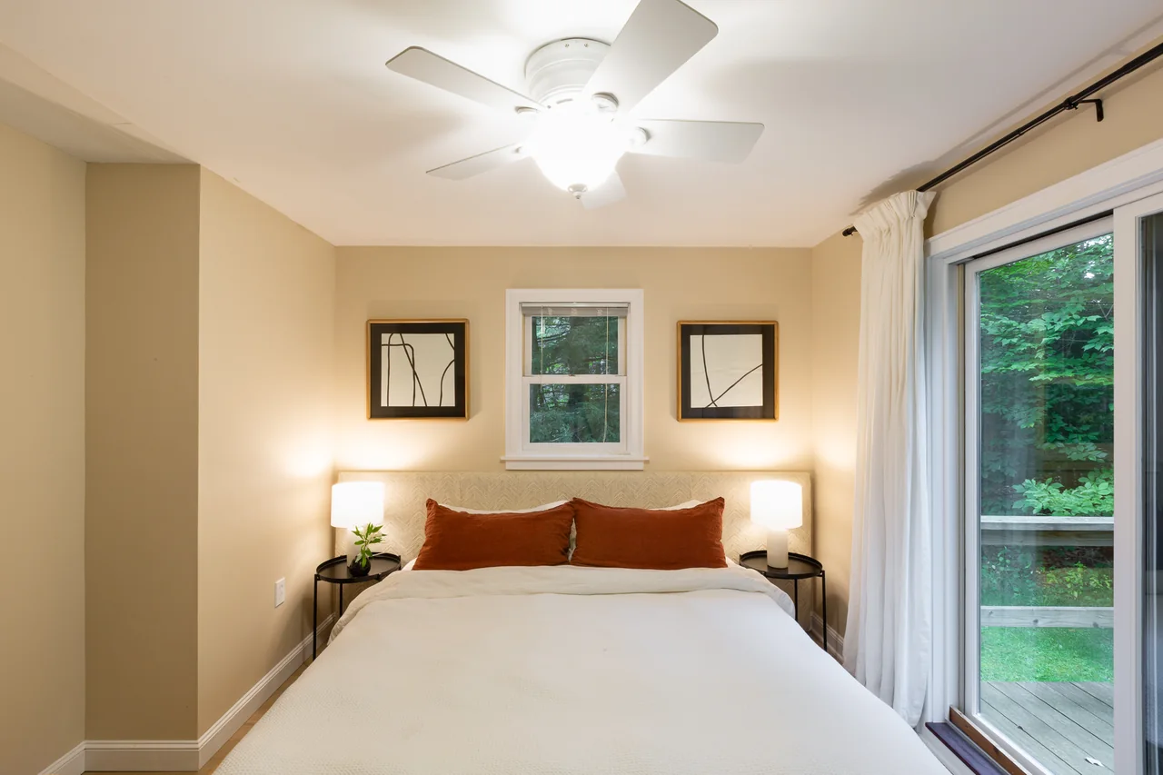 Bedroom overlooking the surrounding trees